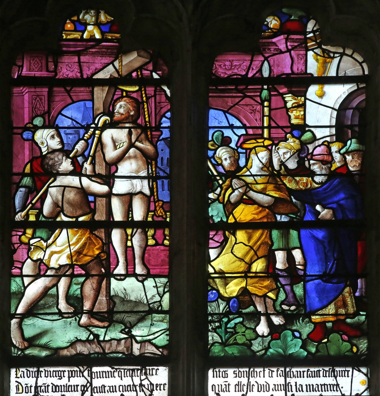 Window depicting the Death of St Caprais by French School