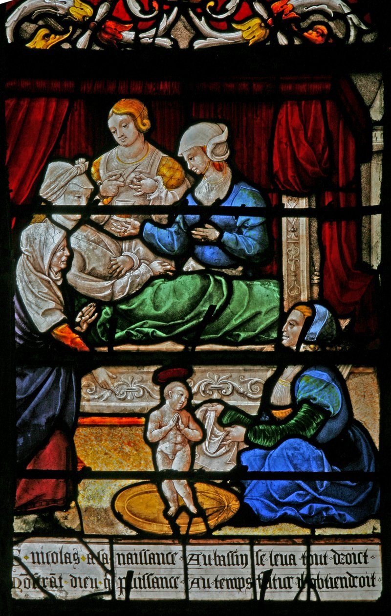 The Birth of St Nicholas by French School: Fine art print