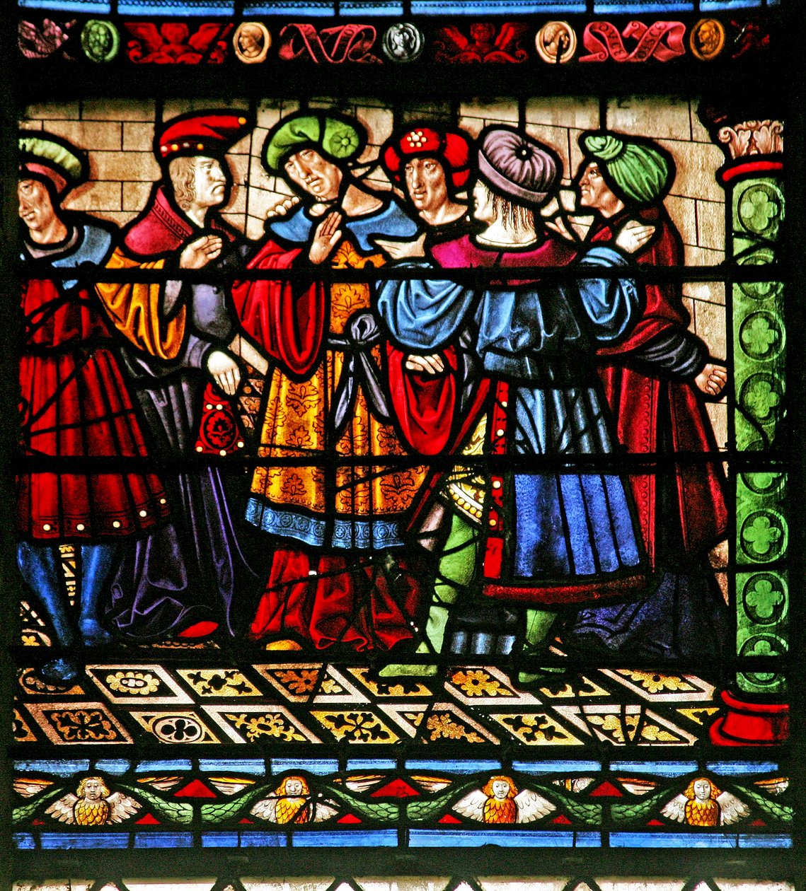 window-depicting-pharisees-in-the-synagogue-by-french-school