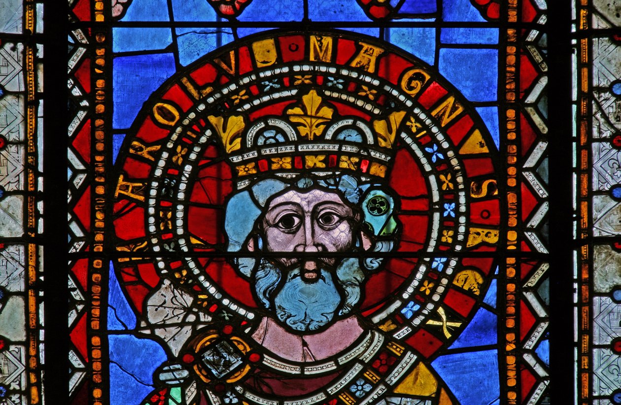 Window depicting Charlemagne by French School