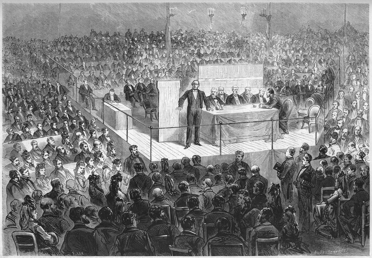 Writer Ernest Legouve presides over a 