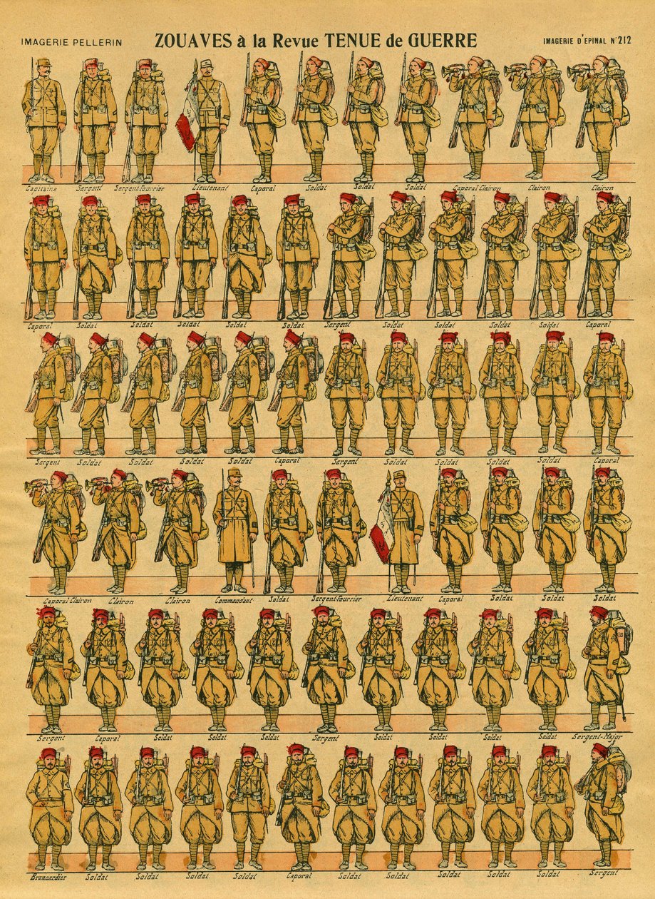 Zouaves, a French Army Infantry unit created in 1830 by General Clauzel for the conquest of Algeria by French School