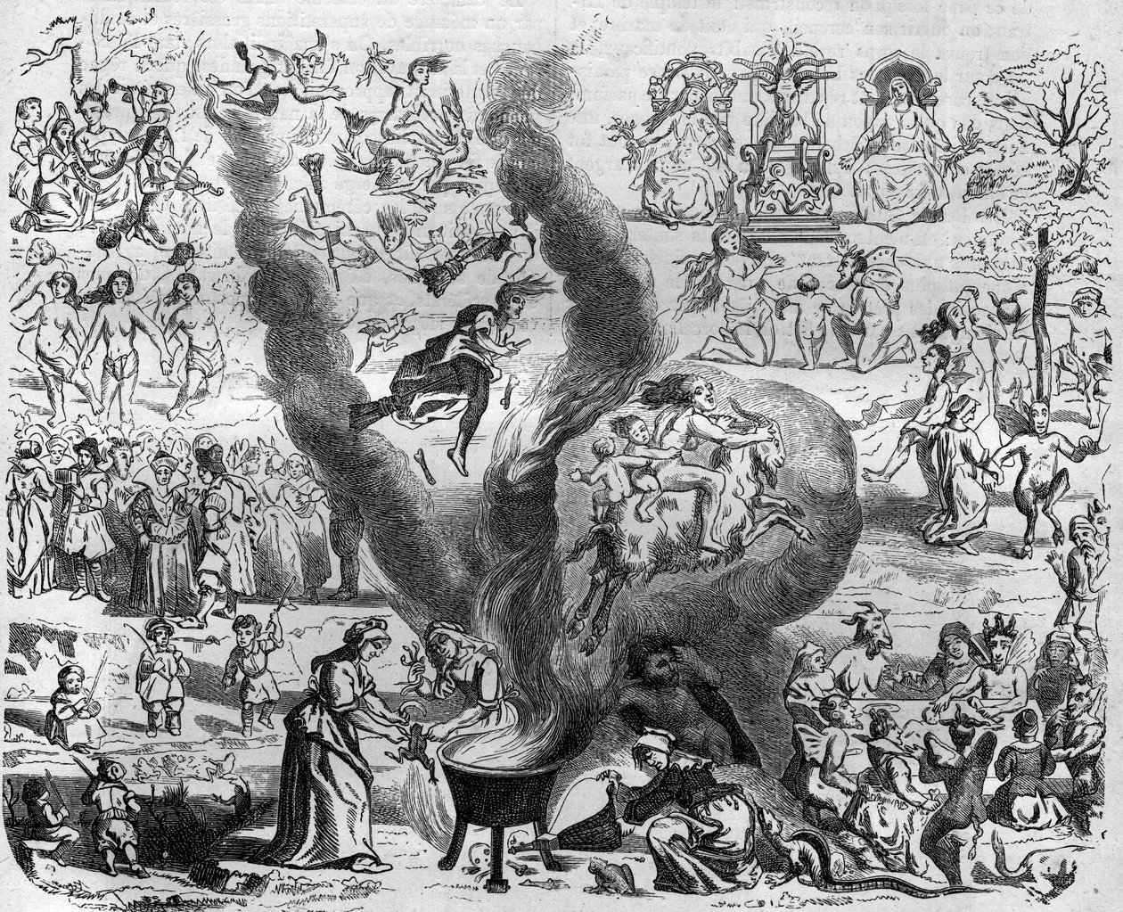 The superstitions of the year thousand: the Sabbath. Engraving in 