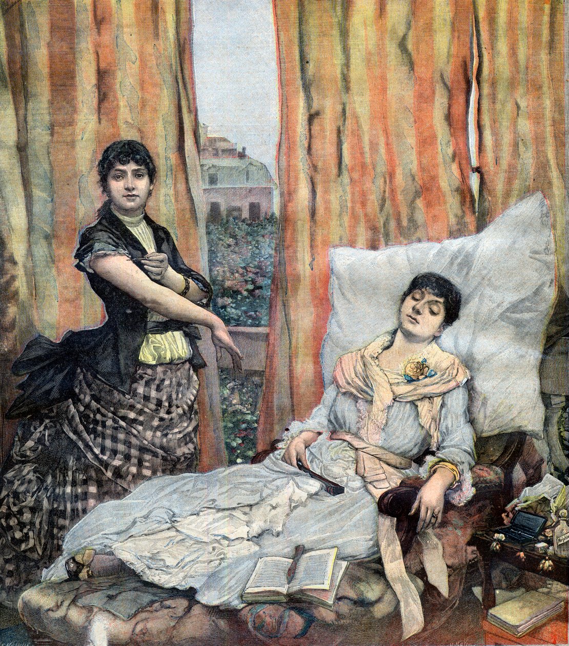 Women Having Their Daily Morphine Injection by French School