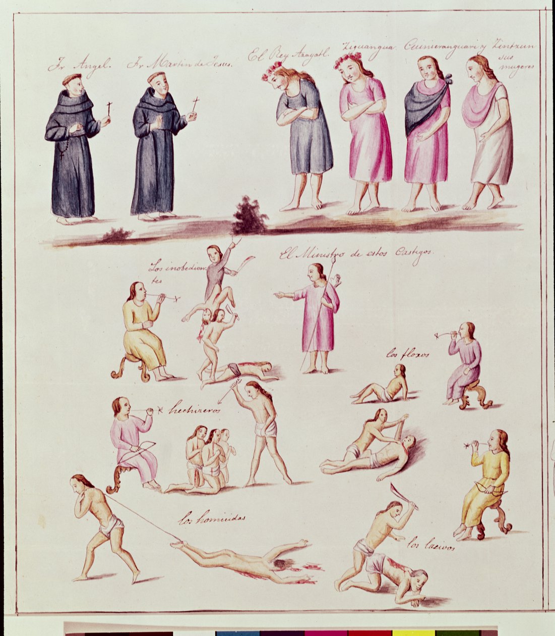 Native Indians on the Road to Conversion by the Spanish Friars by Friar Pablo (after) Beaumont