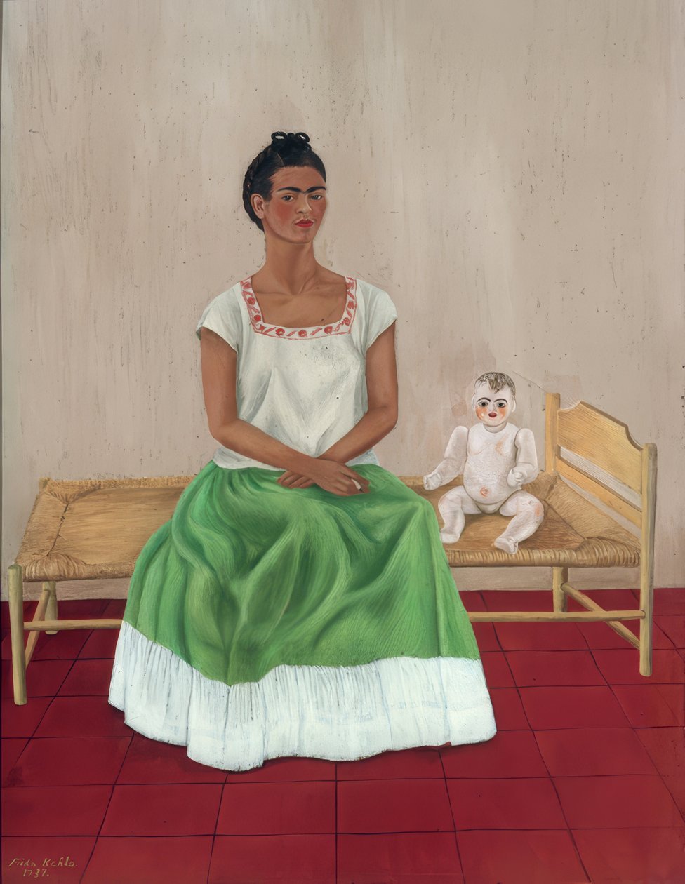 Self-Portrait with Bed by Frida Kahlo