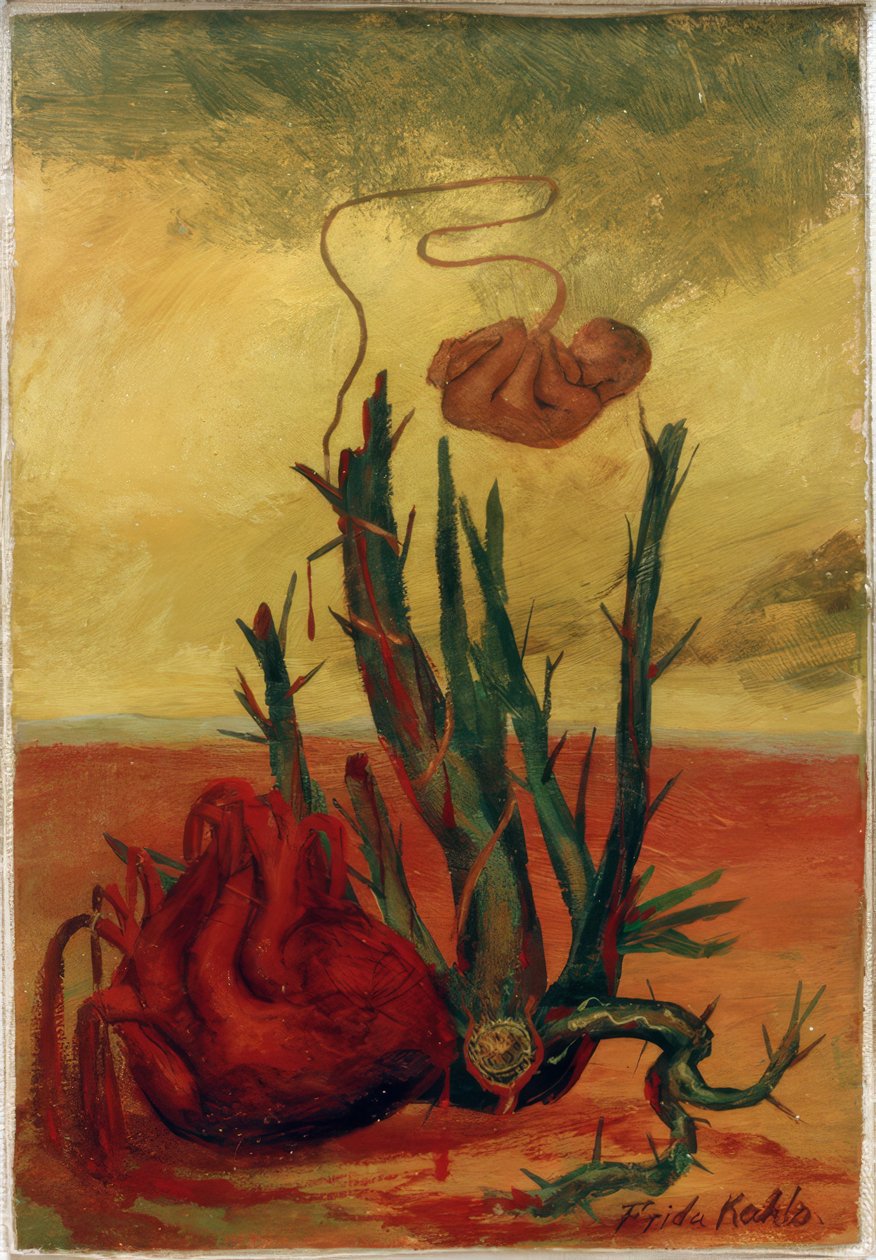 Untitled (heart, cactus and fetus) by Frida Kahlo