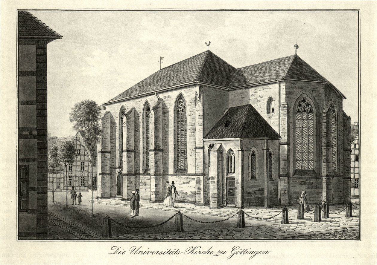 View of the Nikolaikirche and Nikolaikirchhof in Göttingen from the Southeast, Used as University Church Since 1822 by Friedrich Besemann