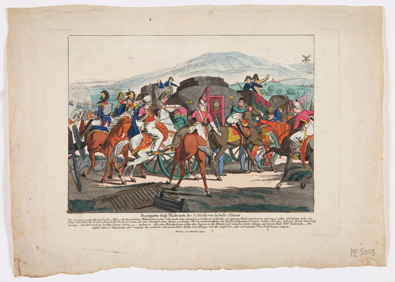 The Flight of Napoleon from the Battle of Waterloo, 1815 by Friedrich Campe