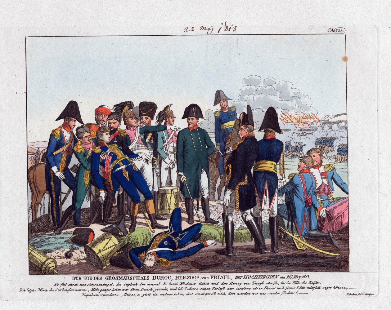 The Death of Marshal Duroc at Hochkirchen on 22 May 1813 by Friedrich Campe