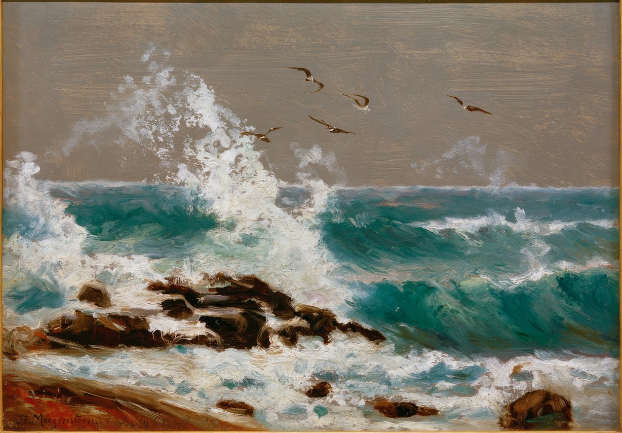 Surf with East Wind on Arran by Friedrich Ernst Morgenstern