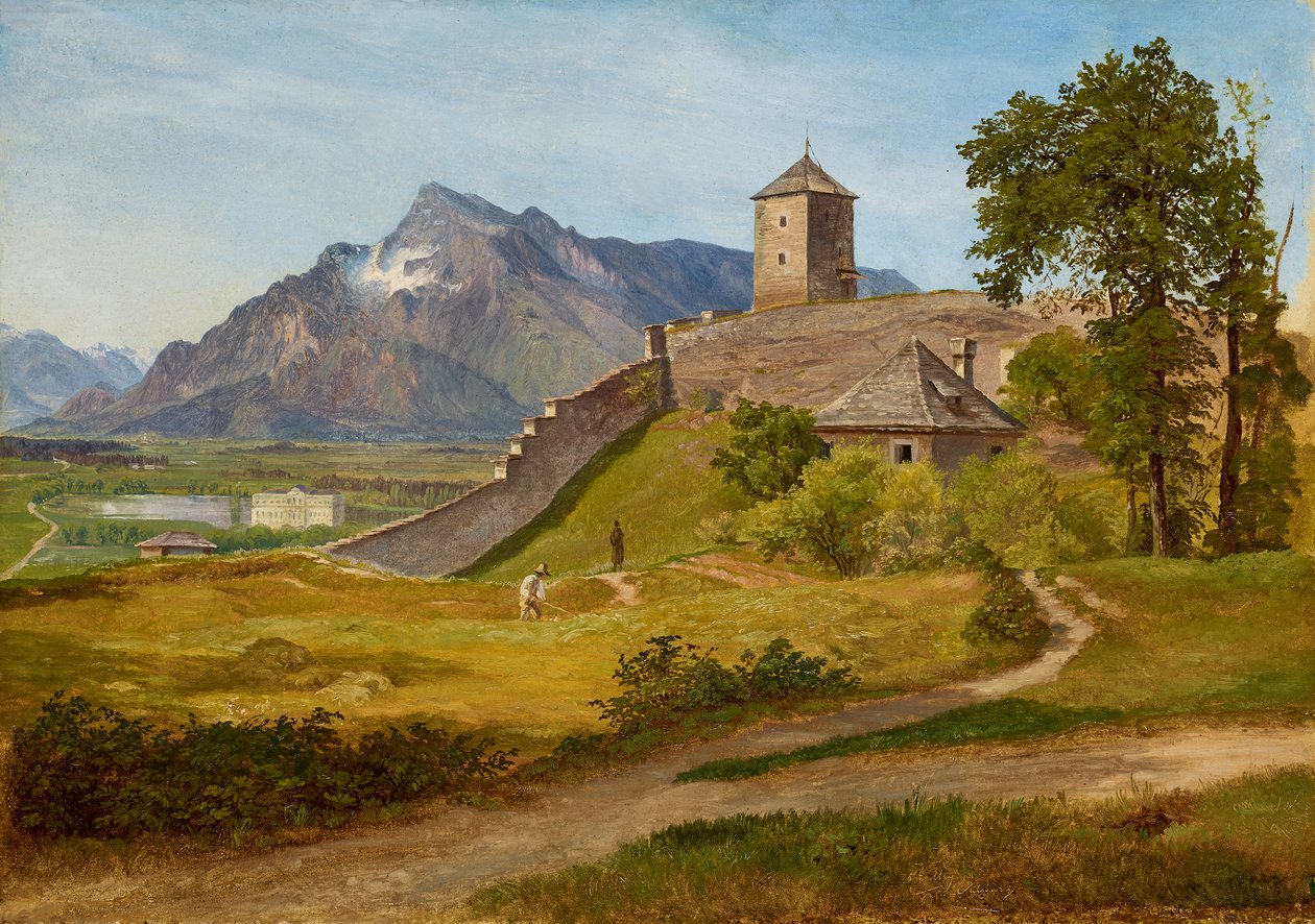 The Military Guardhouse and the Josefsturm on the Salzburg Mönchsberg by Friedrich Loos