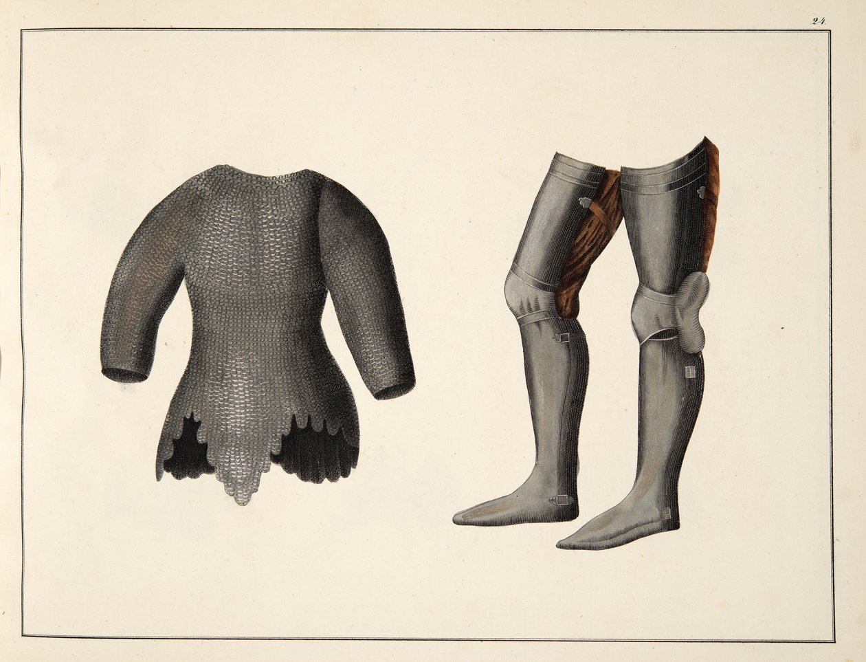 Armour, plate from A History of the Development and Customs of Chivalry, by Dr. Franz Kottenkamp, published by Carl Hoffmann by Friedrich Martin von Reibisch