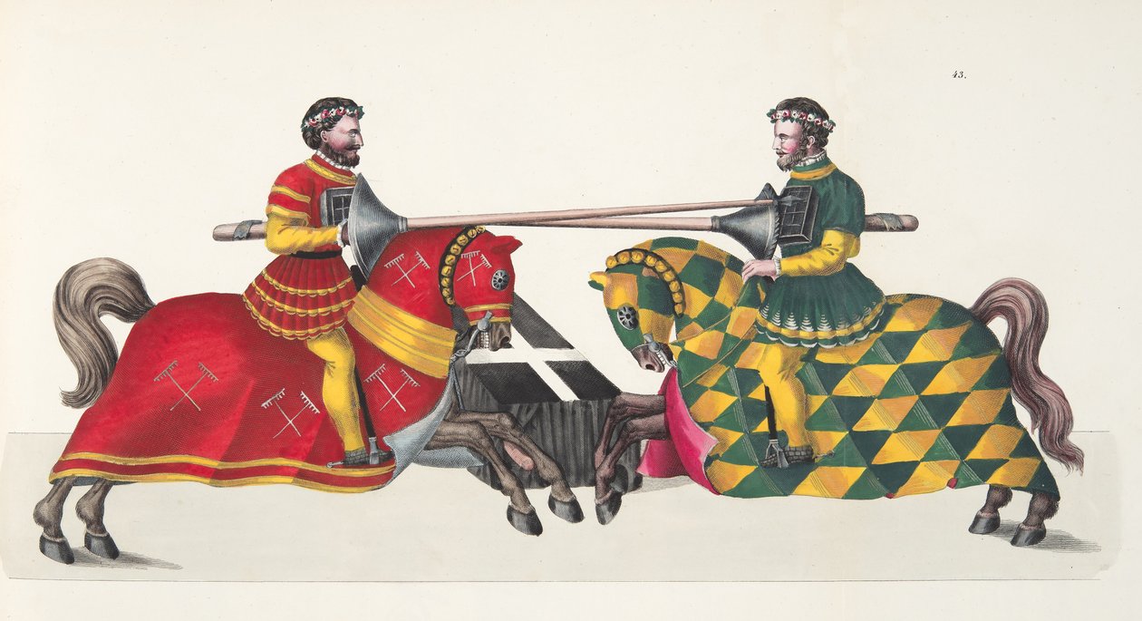 Two Knights at a Tournament, plate from 