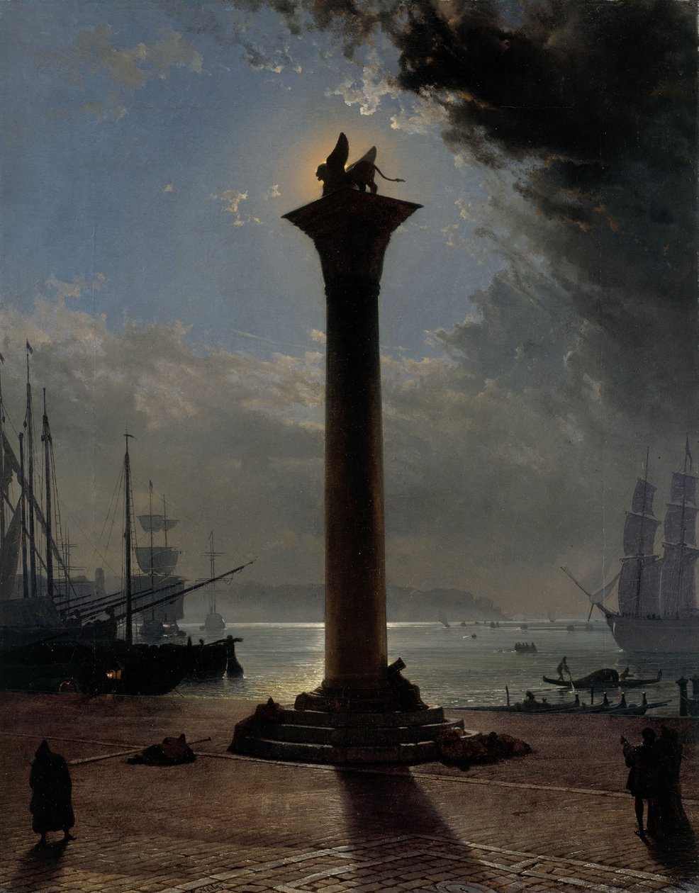Moonlight over the Piazzetta by Friedrich Nerly