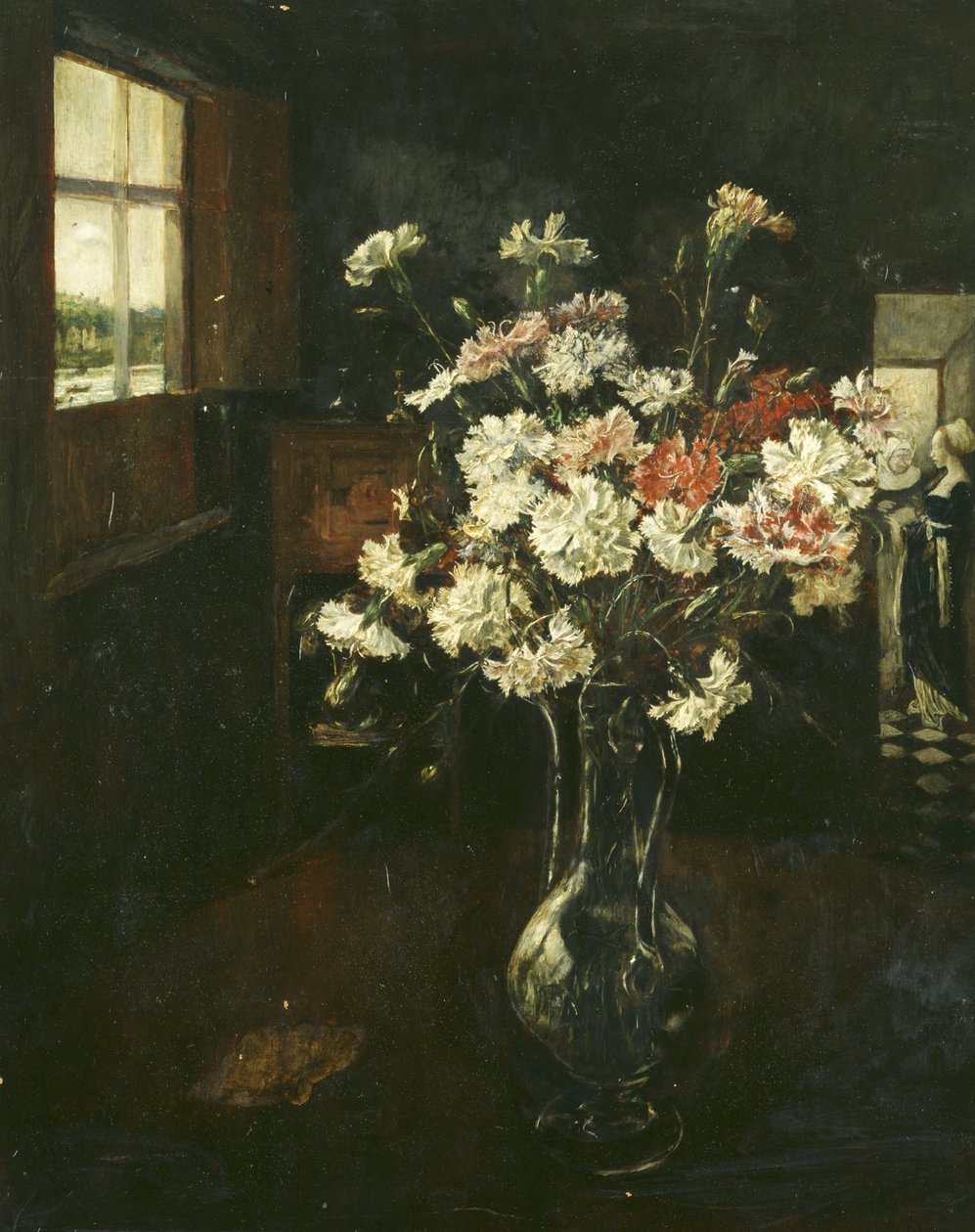Interior with Carnation Bouquet by Friedrich Stahl