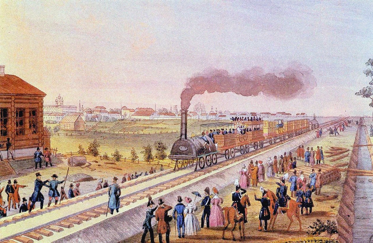 Arrival of the First Train from St. Petersburg to Tsarskoye Selo on 30 ...