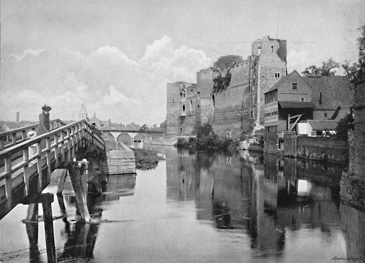 Newark Castle and Bridge, c1896 by Frith and Co