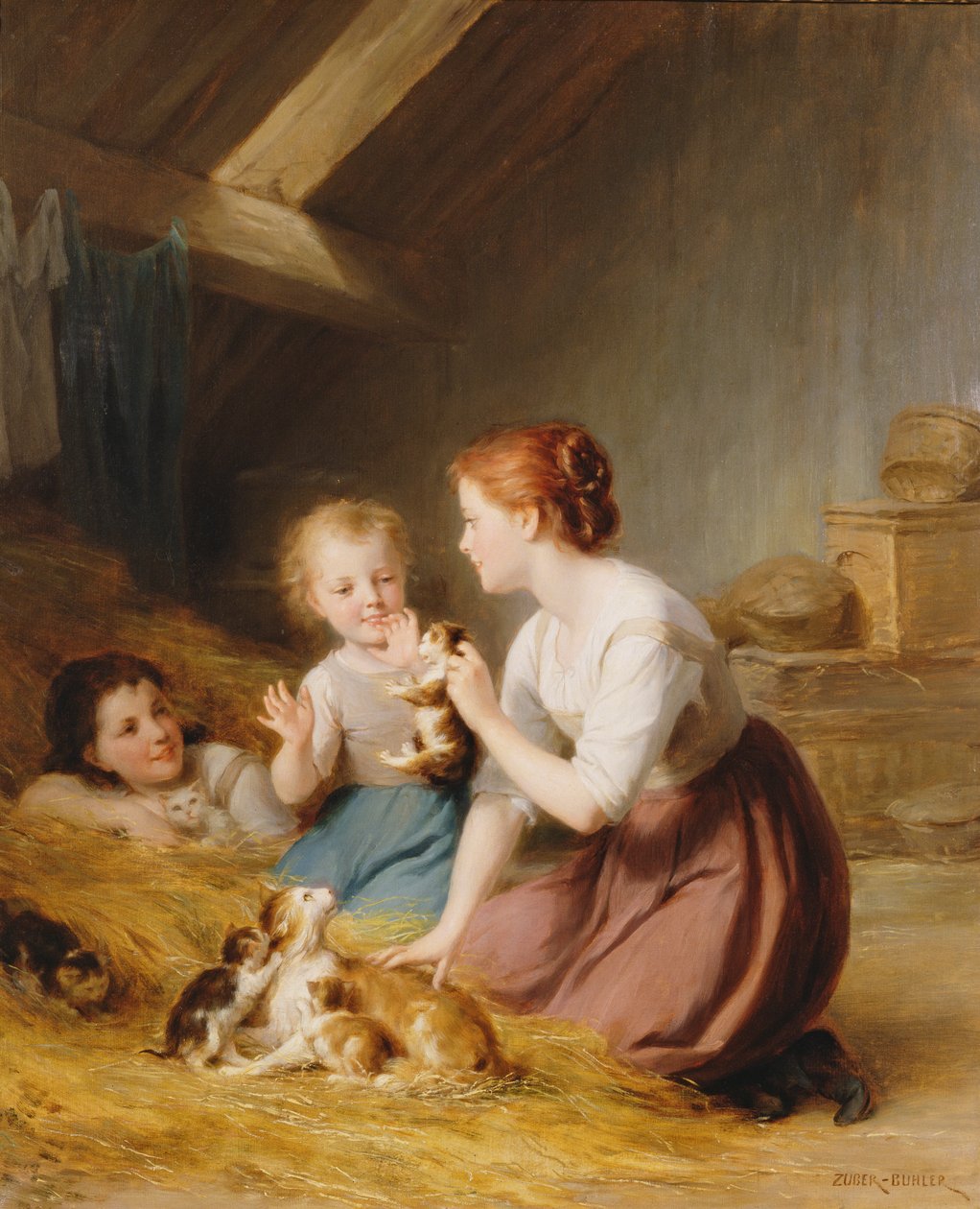 Kittens by Fritz Zuber-Buhler