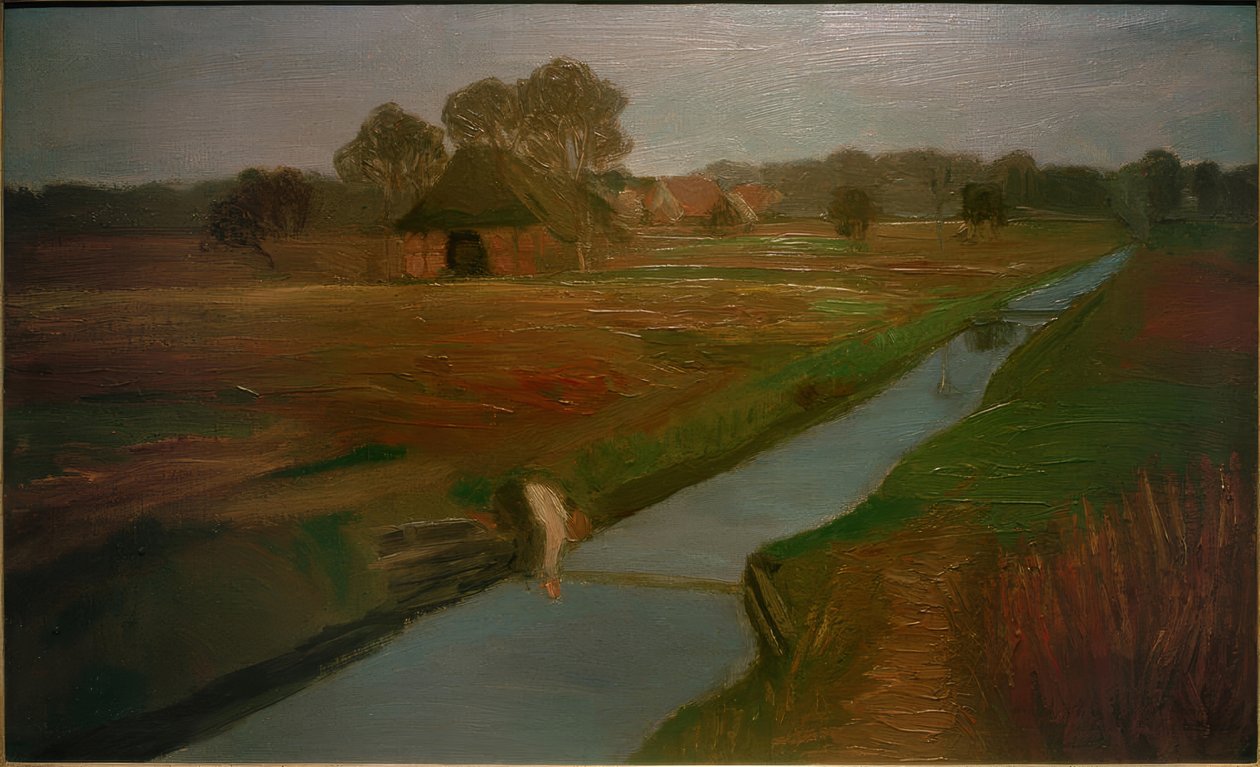 At the Ship Canal by Fritz Mackensen