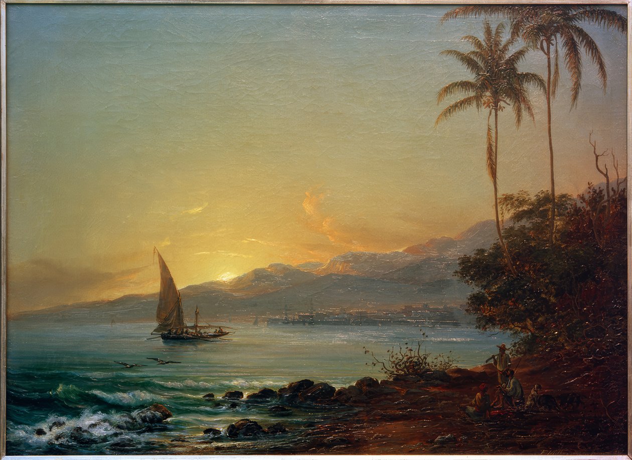 La Guaira in Evening Light by Fritz Melbye: Fine art print