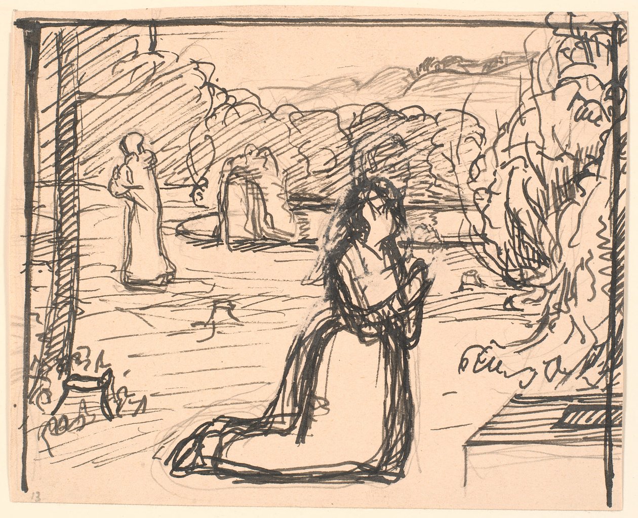 Then the Mother Folded Her Hands, Fell to Her Knees... by Fritz Syberg