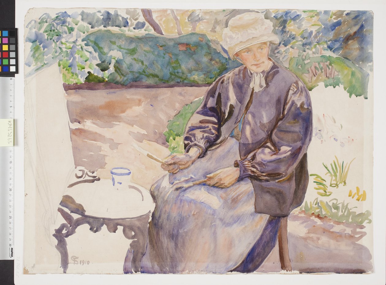 The Artist's Wife, the Painter Anna Syberg, in the Blacksmith's Garden