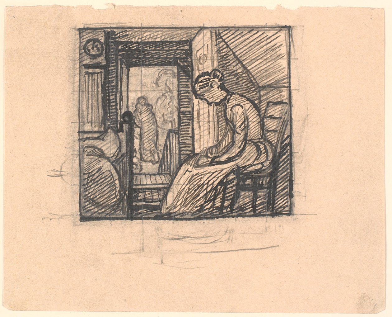And the Mother Looked Down in Her Lap, and Tears Ran Over Her Cheeks... by Fritz Syberg