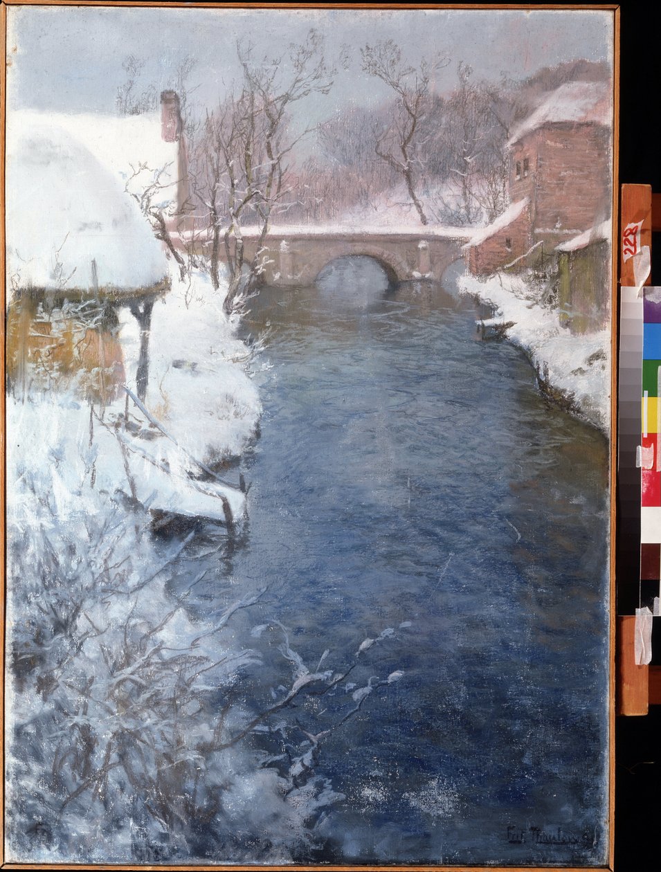 Winter River Landscape by Fritz Thaulow