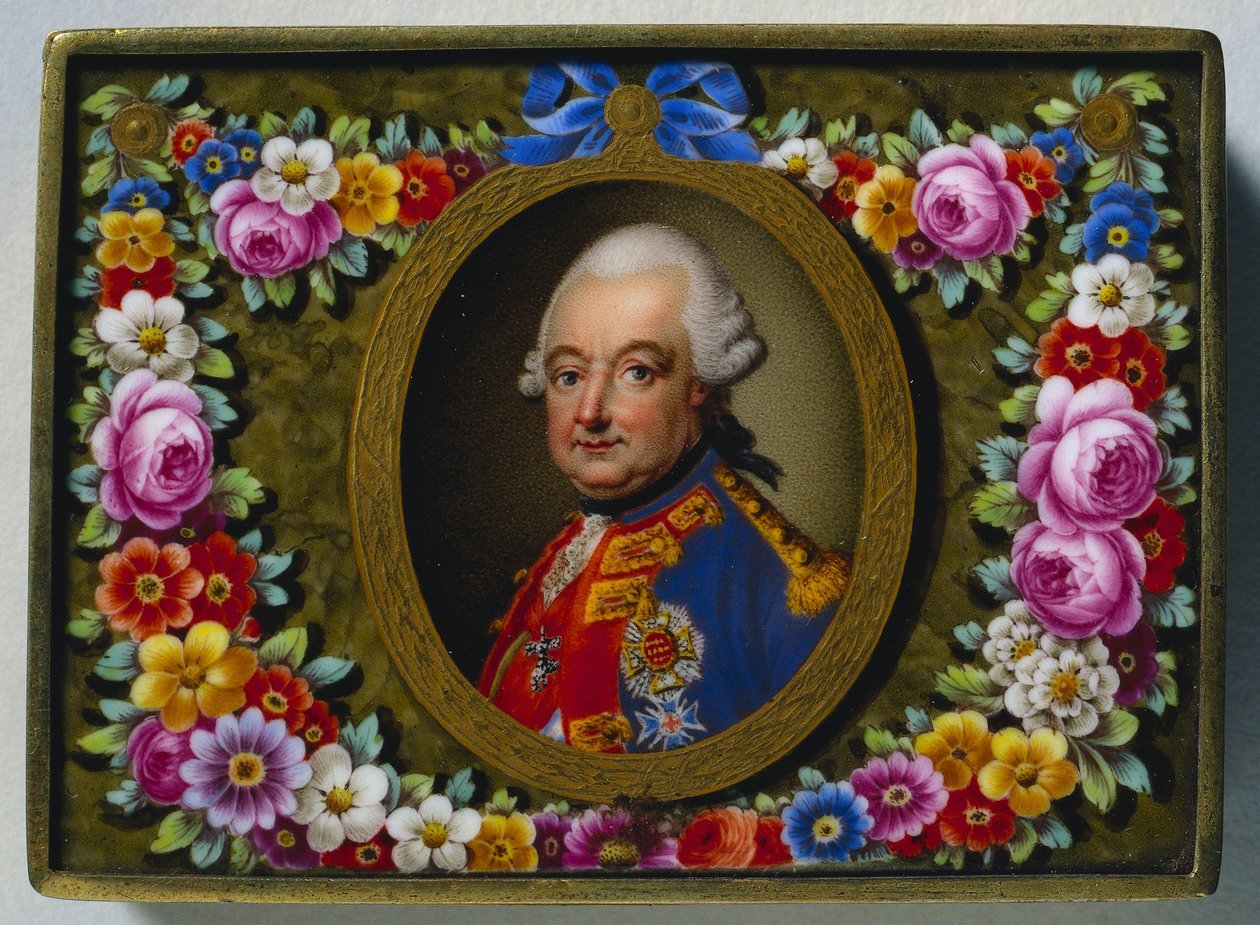 Snuff Box with Portrait of Charles I, Duke of Brunswick by Fürstenberg Porcelain Factory