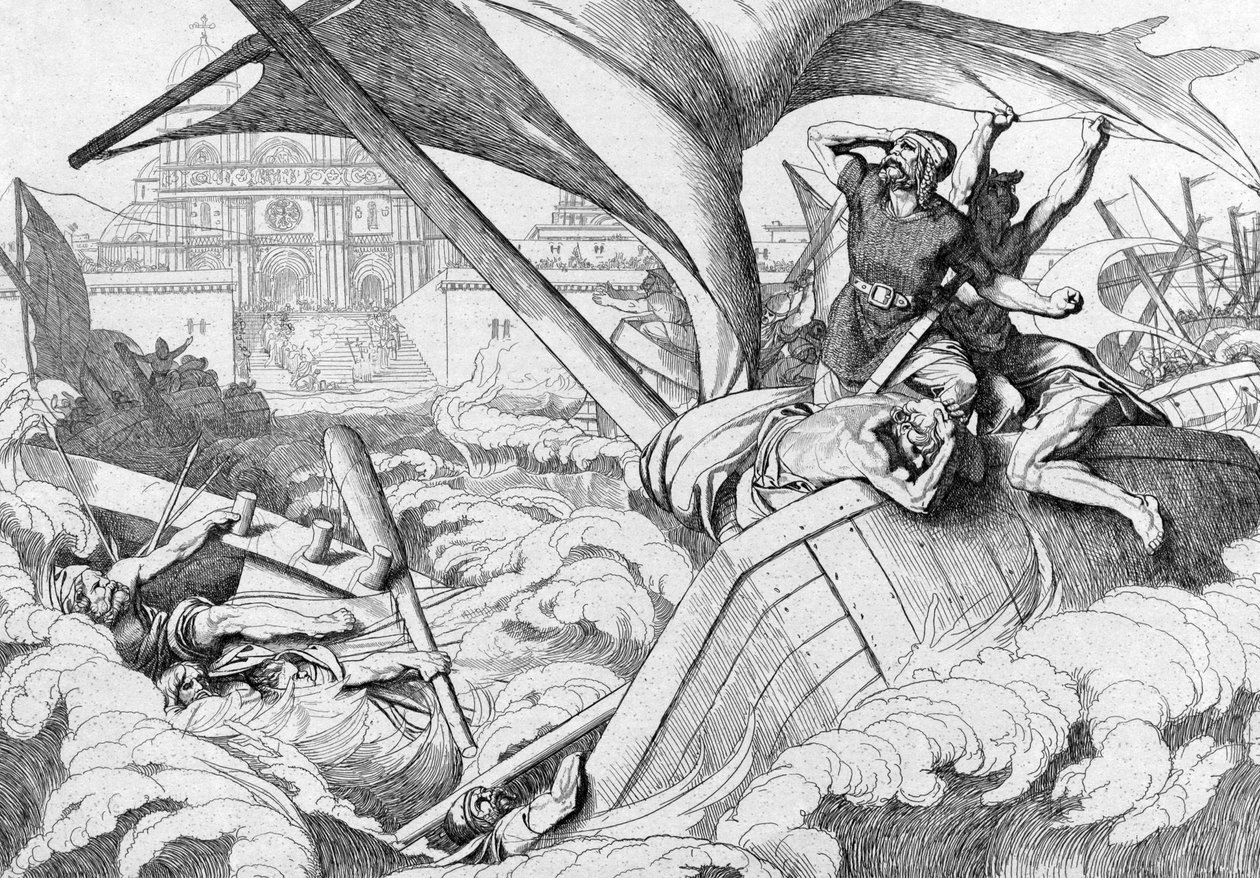 The Destruction of the Rus Fleet at Constantinople, before 1839 by Fyodor Antonovich Bruni