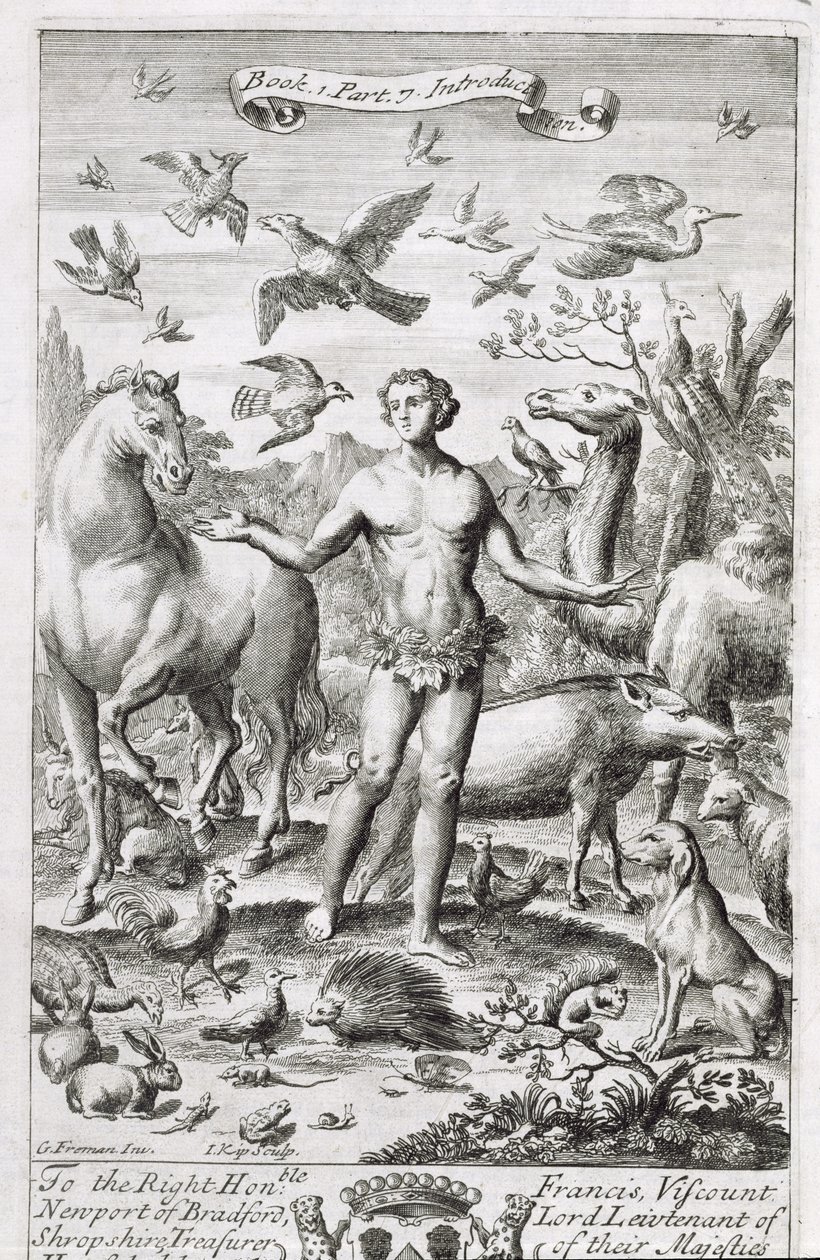 Adam in Paradise with the Animals, illustration to the introduction of Book 1 Part 7 of 