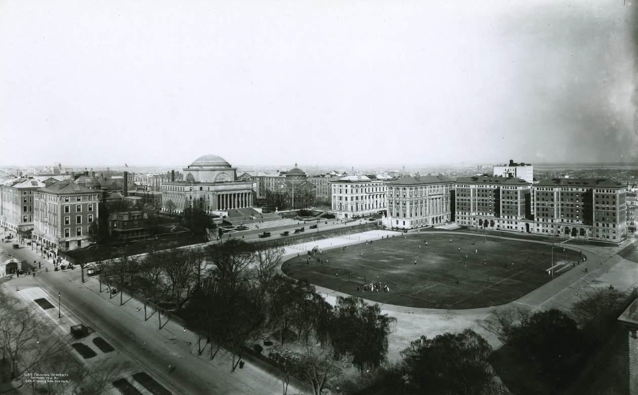 Columbia University campus from the southwest, New York City by G.P. Hall und Sohn