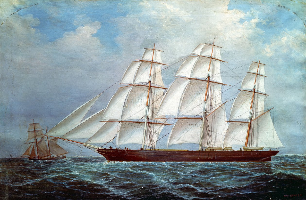 The clipper 'Ellen Rodger' by G.R. Barr: Fine art print