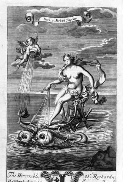 Venus Riding her Chariot Drawn by Dolphins, illustration from Book 1 Part 6 Chapter 11 of 