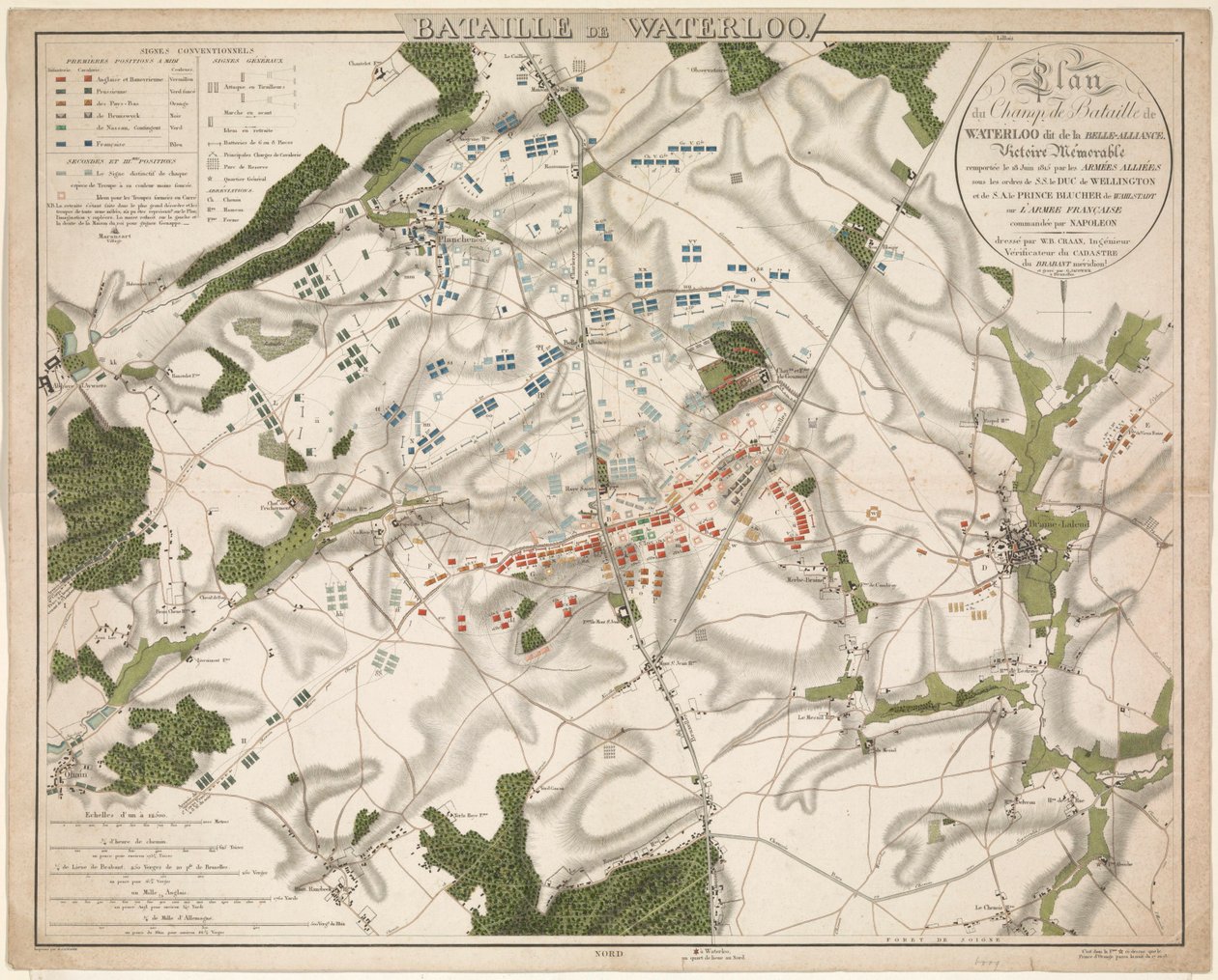 Map of the Battle of Waterloo, 1815 by G. Jacowick
