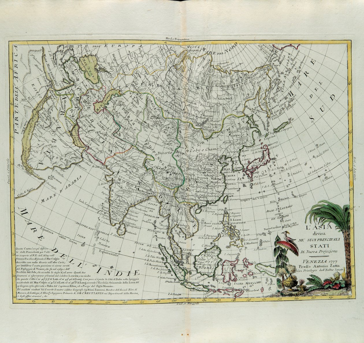 Asia divided into its main states by G. Zuliani