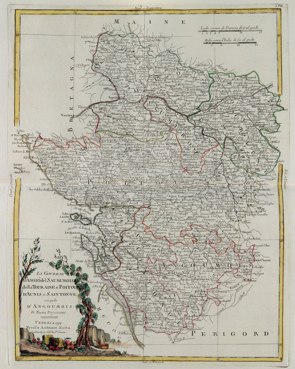 Governances of Anjou, Saumurois, Touraine and Poitou, Aunis and Saintonge with Anjoumois by G. Zuliani