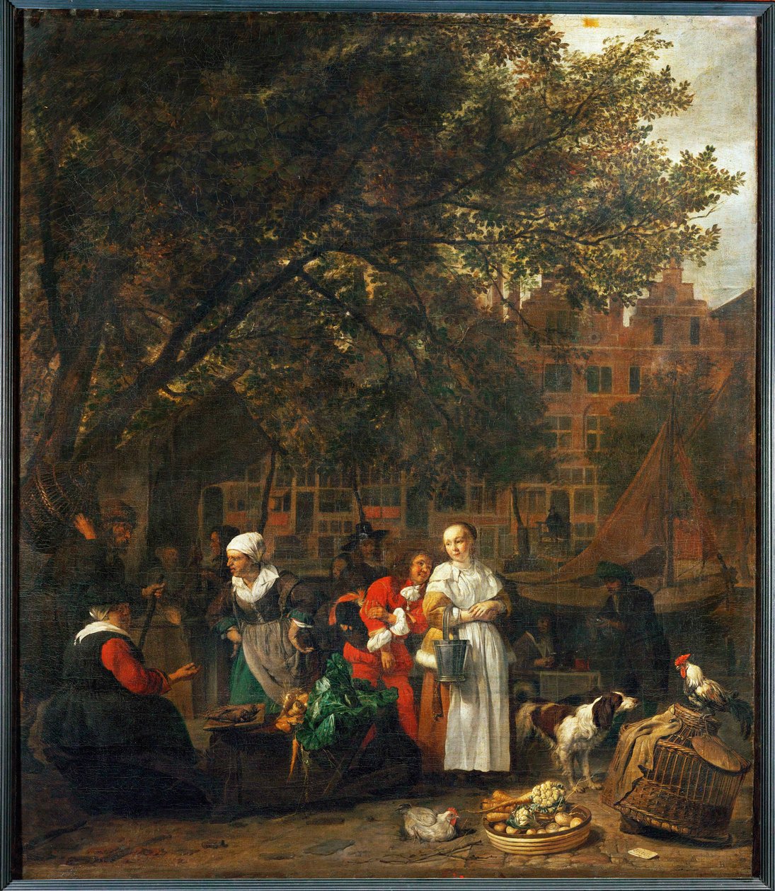 Vegetable market in Amsterdam, Netherlands by Gabriel (attr. to) Metsu