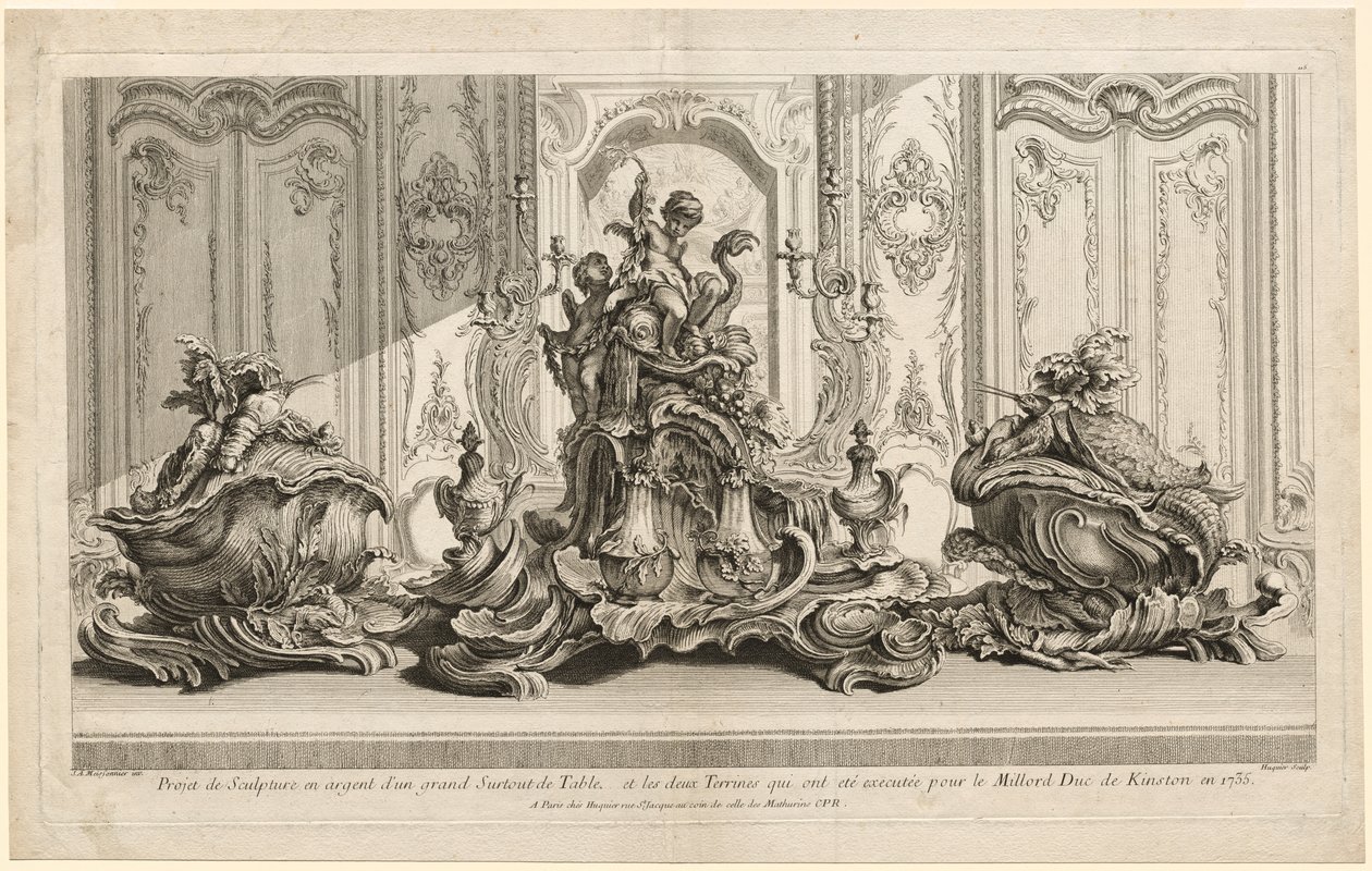 Works of Juste-Aurèle Meissonier: Silver Sculptural Project for a Large Centerpiece by Gabriel Huquier