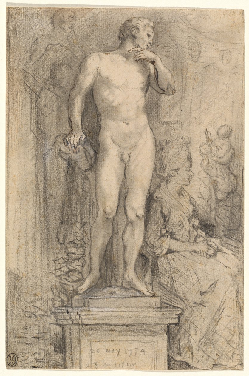 Rendezvous in the Palais Royal by Gabriel Jacques de Saint Aubin