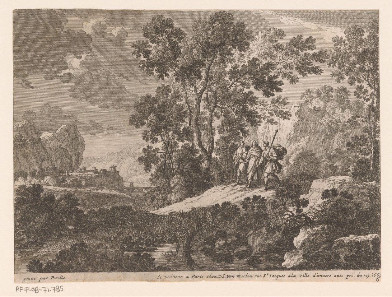 Christ and the Disciples at Emmaus (Landscapes with Scenes from the Life of Christ) by Gabriel Perelle