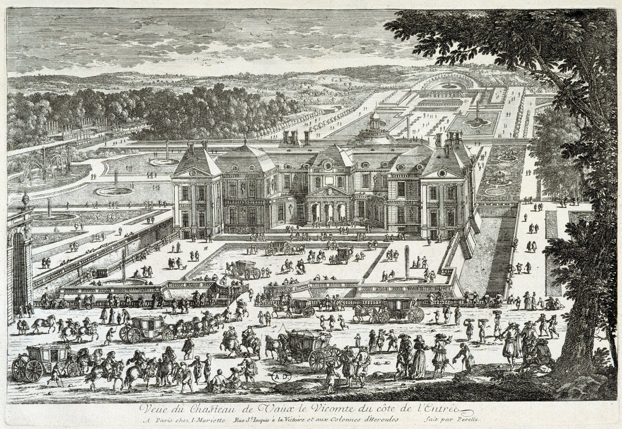 View of the Castle of Vaux Le Visomte (Vaux-Le-Vicomte) from the Entrance Side - by Perelle, Late 17th Century by Gabriel Perelle