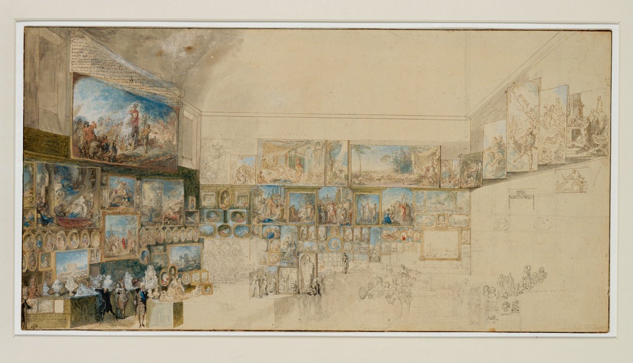 View of the Salon of 1765 by Gabriel de Saint-Aubin
