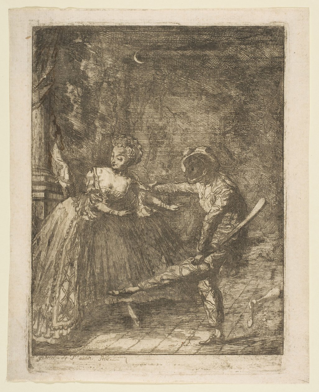 Le Theatre Italien by Gabriel de Saint-Aubin