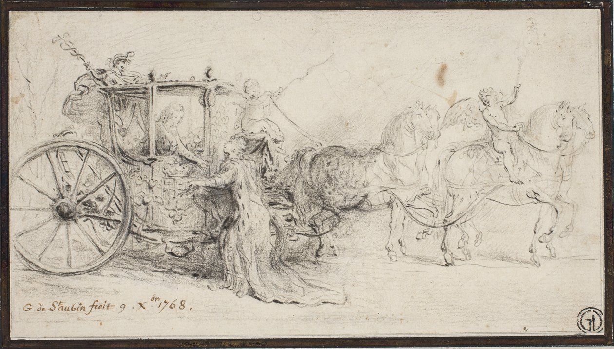 Paris Welcomes Christian VII by Gabriel de Saint-Aubin