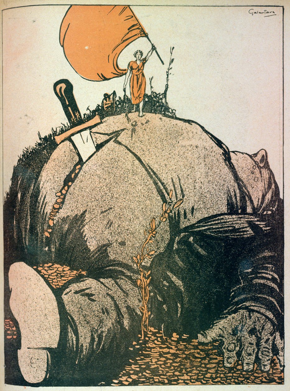 The Beast (Capitalism): It is only when one has killed this beast that Real Social Truth comes to light, engraved by the artist from 