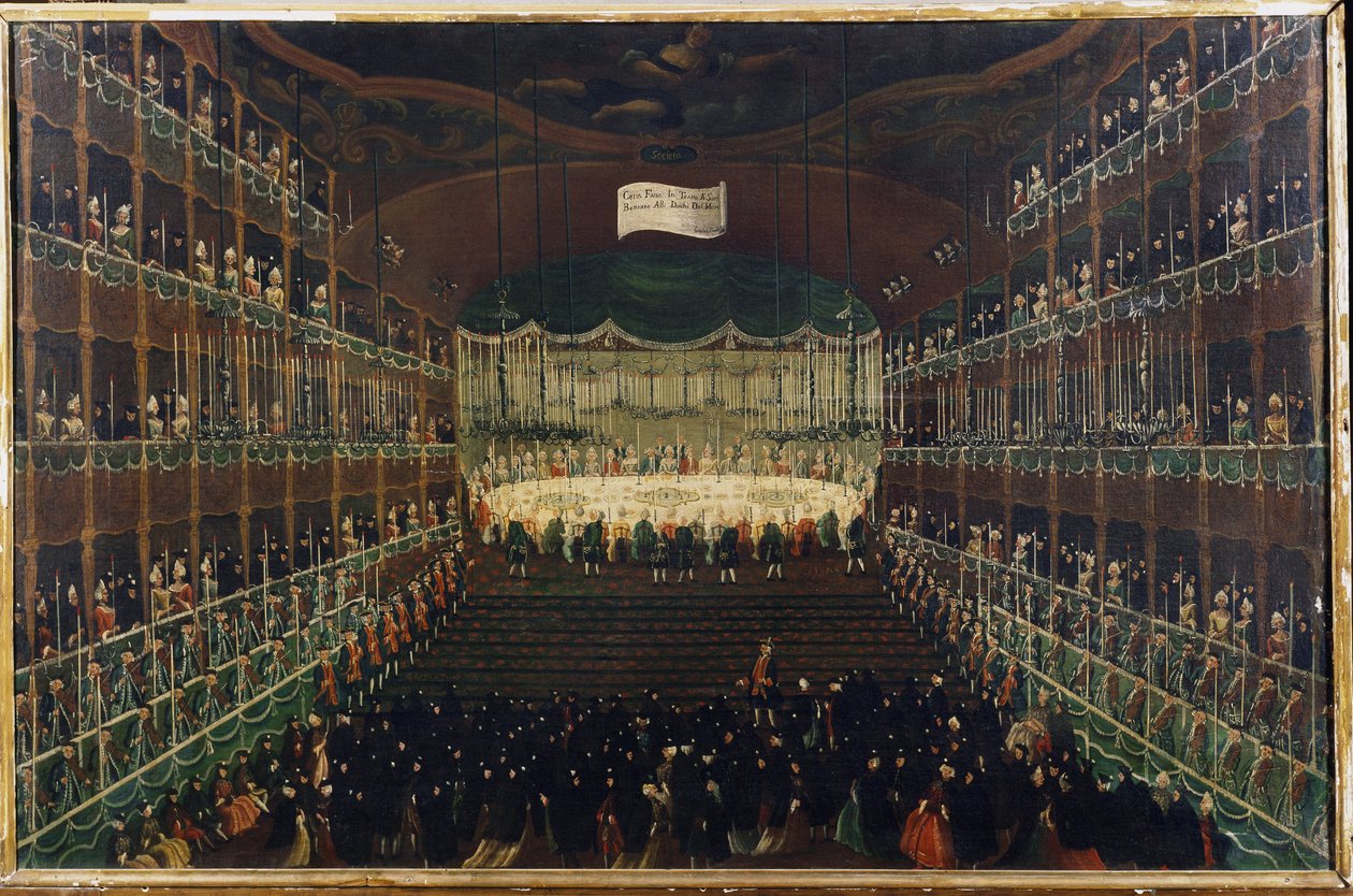A Meal at the San Benedetto Theatre - Reception in Honor of the Princes of the North by Gabriele Bella