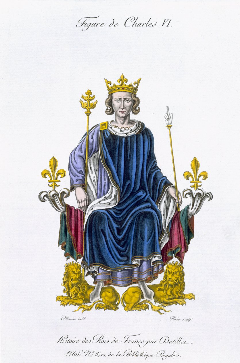 Figure of Charles VI, Engraved by Amedee Peree, from 