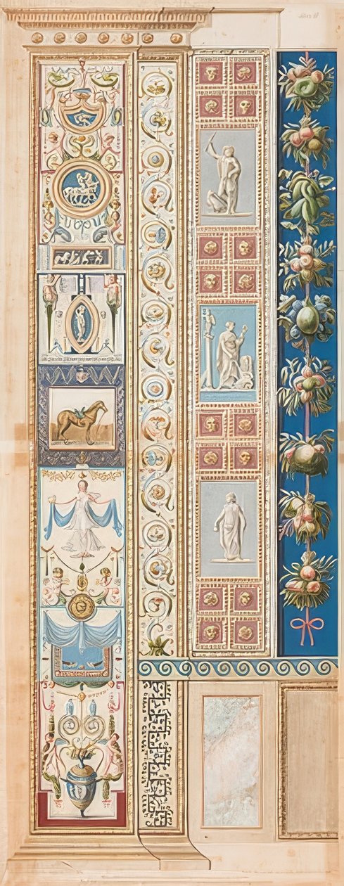 Pilaster Loggia II (Decoration with a saddled horse in the middle field) by Gaetano Savorelli